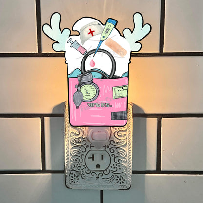 Reindeer Medical Coffee - Christmas Winter Ornament, Nurse, Doctor, Nightlight, Sublimation, Digital, PNG, Design, Download, MDF & Acrylic