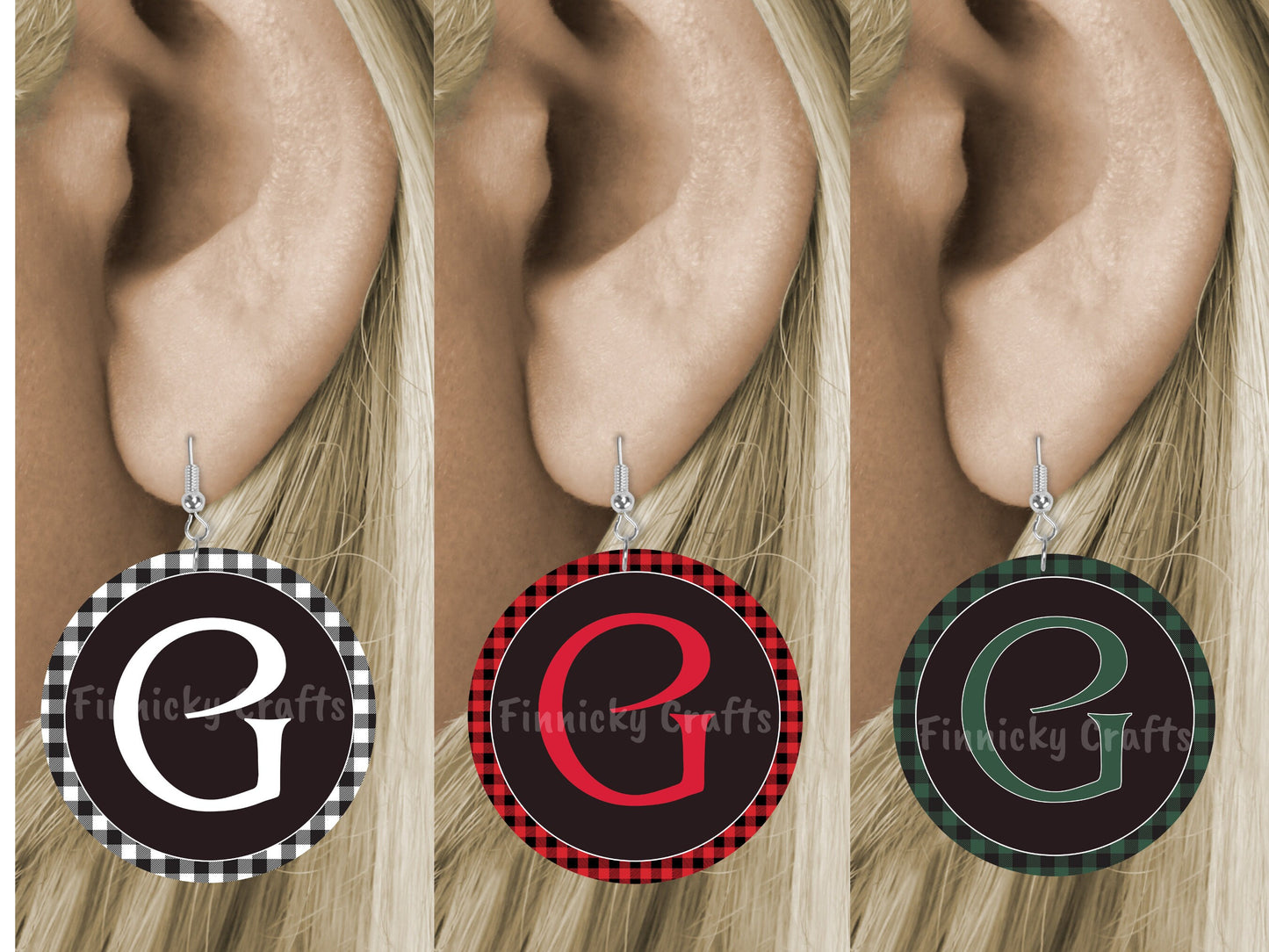 Circle Round Buffalo Plaid Customizable Design Bundle, Sublimation, Digital, PNG, Design, Download