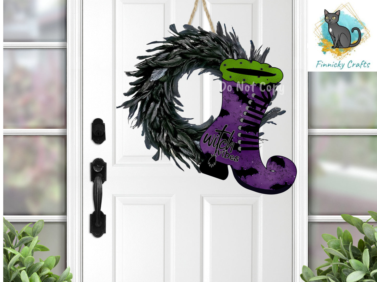 Fall, Halloween, Witch's Boot, Spooky, Welcome, Round, Coaster, Door Wall Hanger, Sublimation, Digital, PNG, Design, Download Only, Tiered
