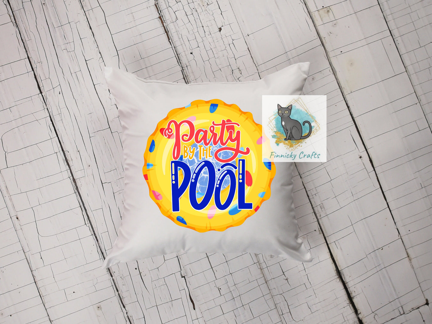 Party by the Pool Round Sign - T-shirt - Hat - Pillow - Apron - Coaster - Cup - Bag Design - Digital Download