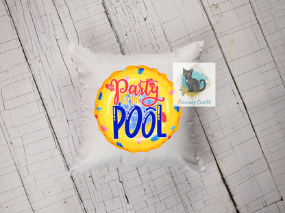 Party by the Pool Round Sign - T-shirt - Hat - Pillow - Apron - Coaster - Cup - Bag Design - Digital Download