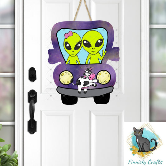 Aliens Truck Sublimation Design  - Earrings, Badge Reel, Bag, Door Sign - T-shirt Design - Digital Download