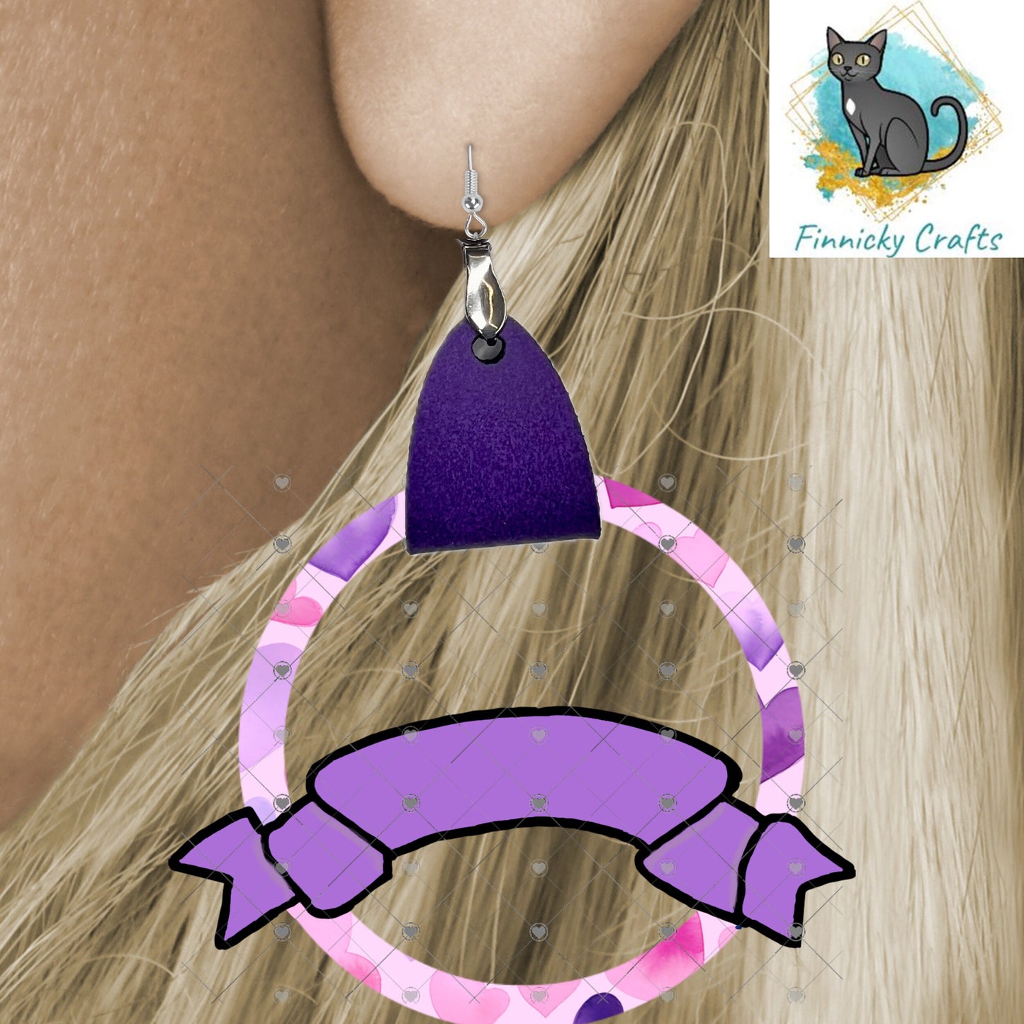 Customizable, Purple, Mom, Mother's Day, Leather Ribbon Earrings PNG, Earring Design, Sublimation Leather Earring.