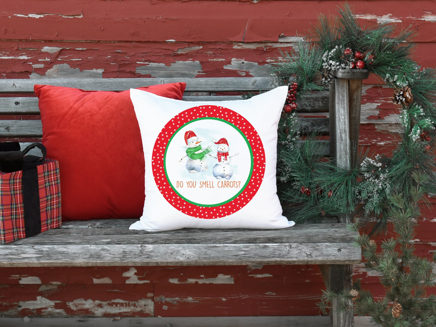 Do you smell carrots? funny snowmen Round Sign - T-shirt - Hat - Pillow - Apron - Coaster - Cup - Bag - Ornament Design - Digital Download