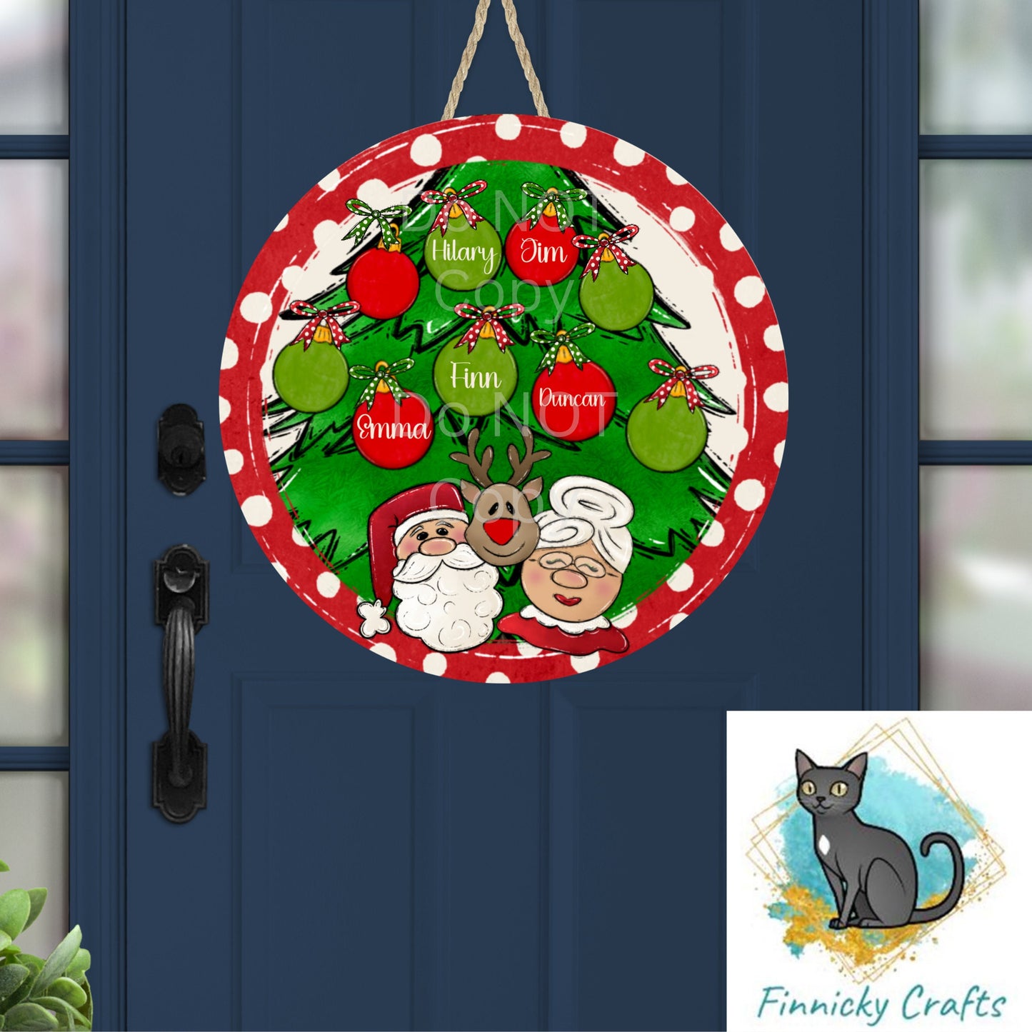 Customizable Christmas Ornament, Round Sign PNG, Digital Download for Sublimation, Door Sign, Earrings, Badge Reels, Night Light