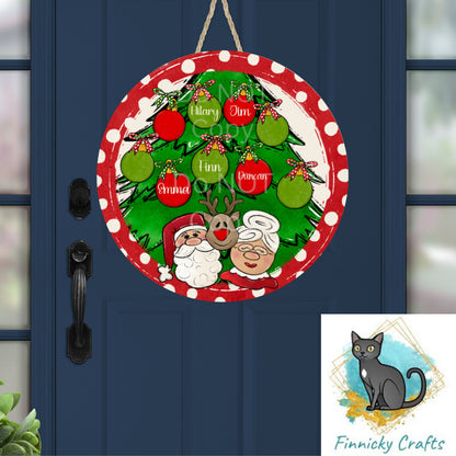 Customizable Christmas Ornament, Round Sign PNG, Digital Download for Sublimation, Door Sign, Earrings, Badge Reels, Night Light