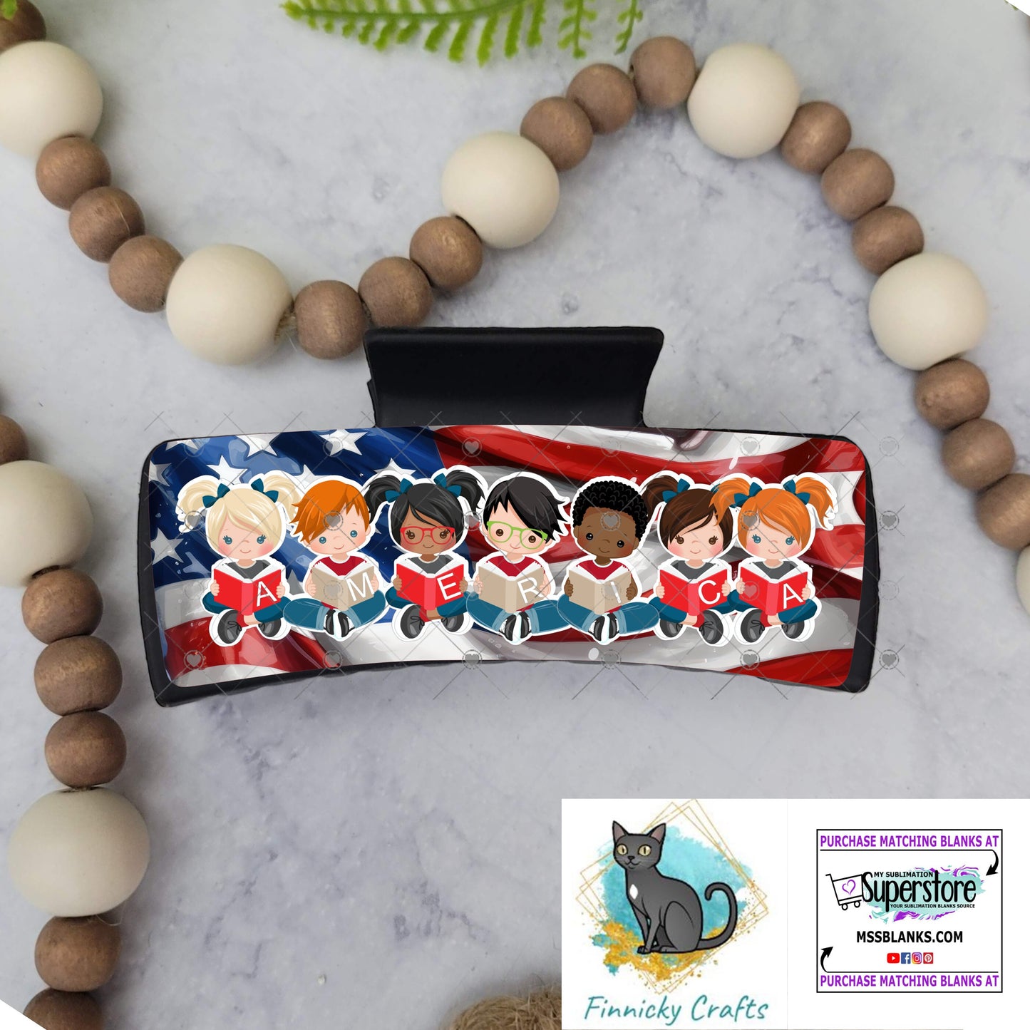 Reading, America, Kids, Diversity, Large hair clip, small hair clip, sublimation, png