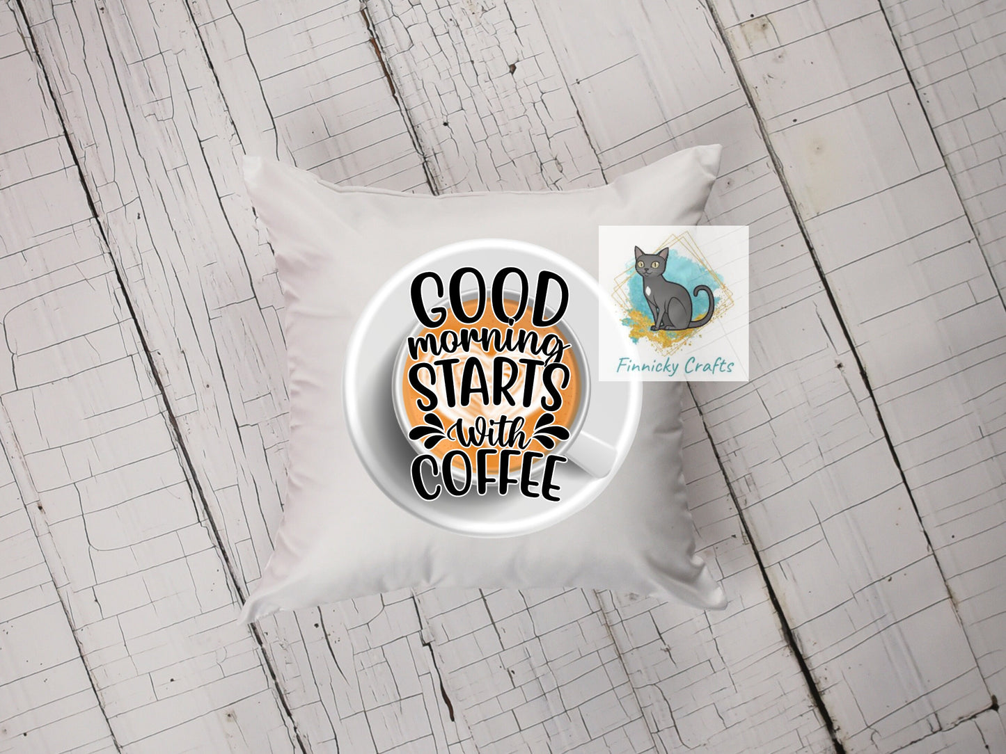 Good Morning Starts with Coffee Round Sign - T-shirt Design - Coasters - Digital Download