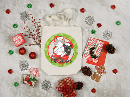 Meowy Christmas Round Sign - T-shirt - Hat - Pillow - Apron - Coaster - Cup - Bag - Ornament Design - Digital Download