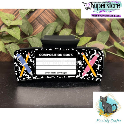 School, Teacher, Gift, composition notebook, Large hair clip, small hair clip, earrings, sublimation, png