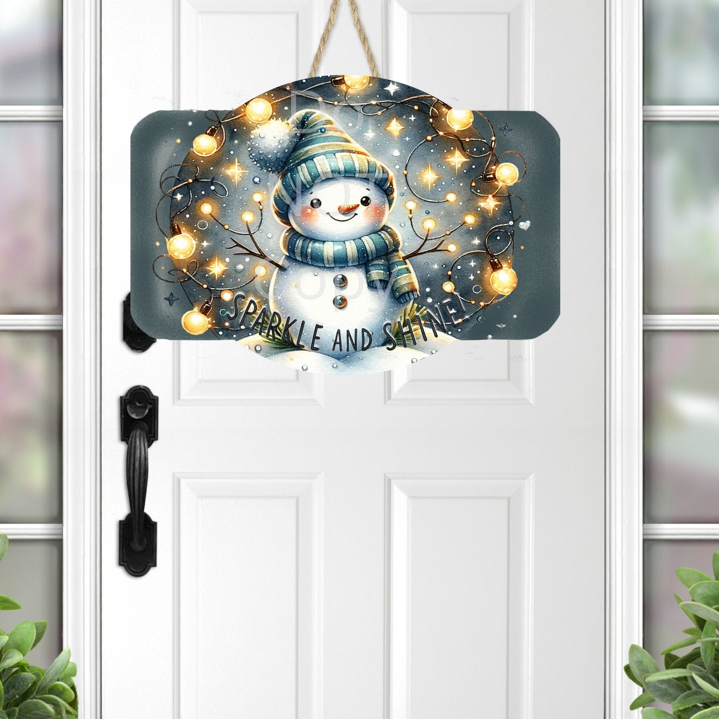 Plaque, Snowman, Christmas ornament, lights, Sublimation, Digital, PNG, Design, Download Only, Ornament, Decoration, Sign, DTF
