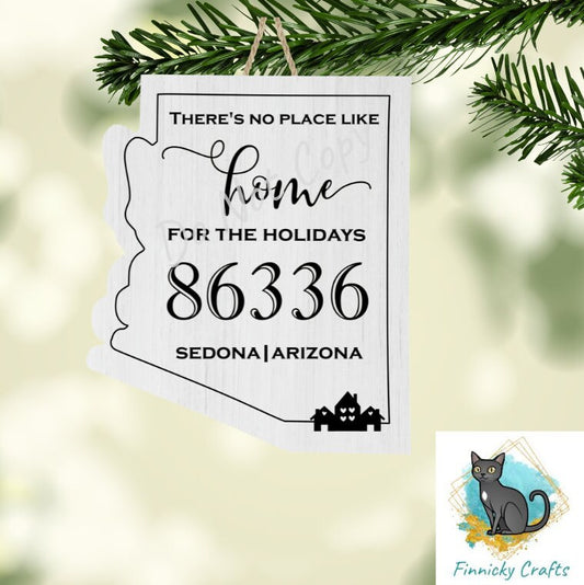 Customizable Arizona State Shape, Home for the Holidays, Zip Code, Sublimation, PNG, Digital Download, Door Hanger, Decoration, Ornament