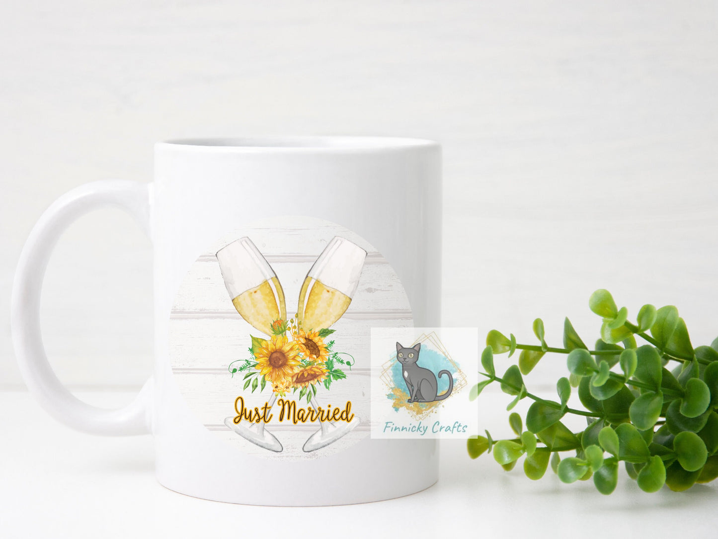 Rustic Just Married Sublimation Design  - Round Sign - T-shirt Design - Digital Download
