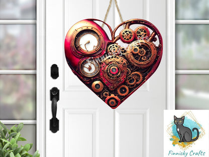 Steampunk Heart, Earrings, Keychain, Wall Hanger, Door Hanger, Sublimation, Digital, PNG, Design, Download Only