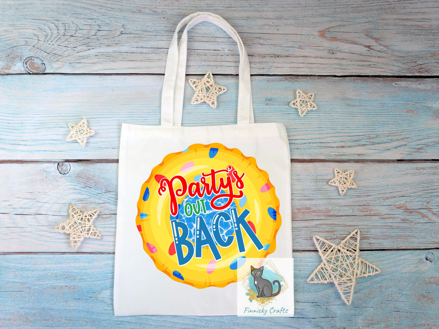 Party's Out Back Round Sign - T-shirt - Cap - Pillow - Apron - Coaster - Cup - Bag Design - Digital Download