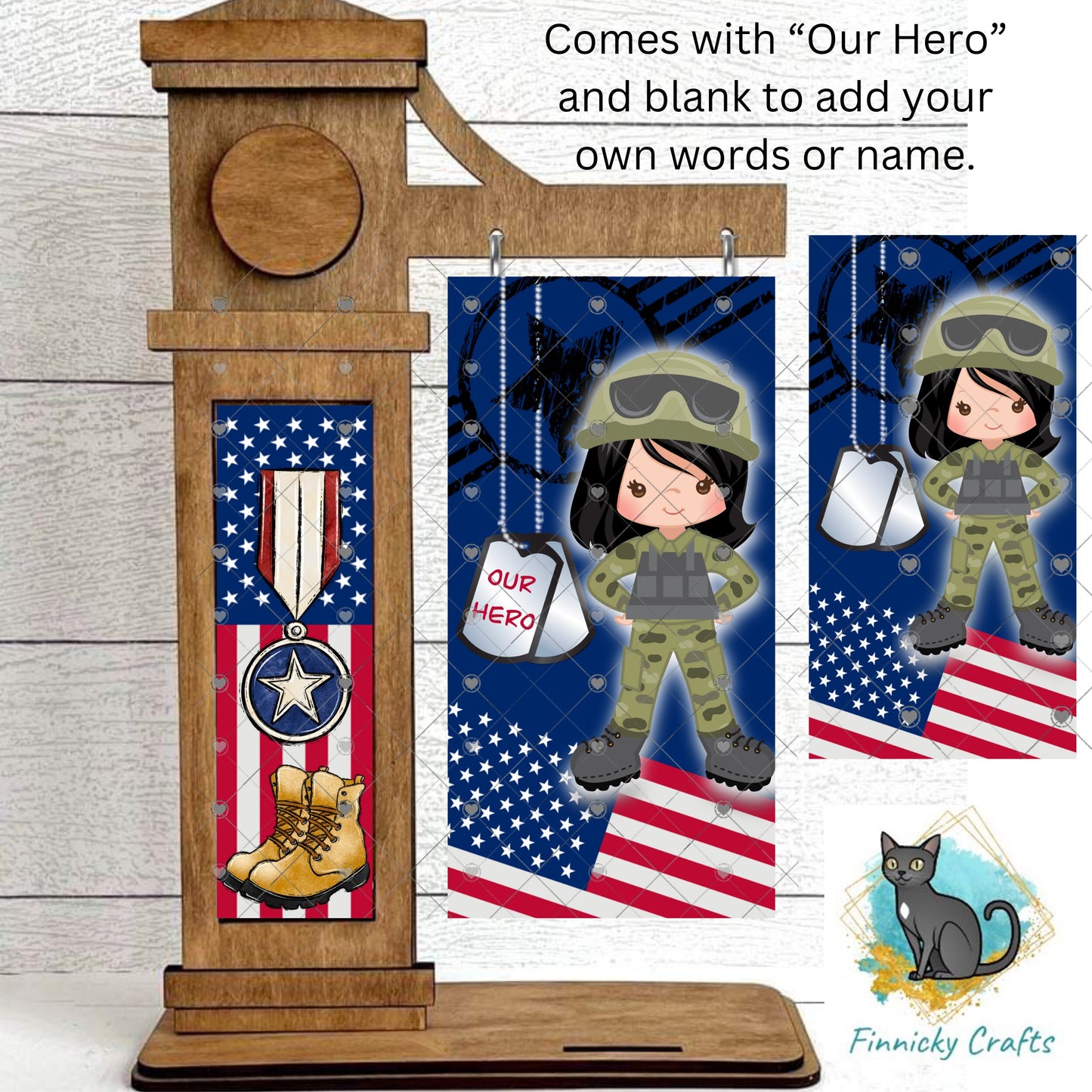 2-Piece, Customizable, Interchangeable Military Sign Inserts, Army Women, Bundle Sublimation, Digital, PNG, Design, Download