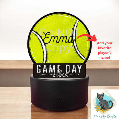 Tennis Ball - Sublimation Designs - Acrylic Light Base - Sports Decor - Game Day Vibes - Night Light