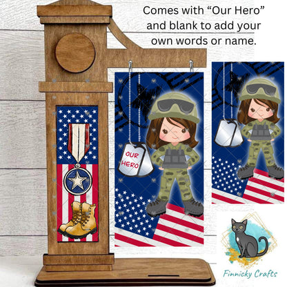 2-Piece, Customizable, Interchangeable Military Sign Inserts, Army Women, Bundle Sublimation, Digital, PNG, Design, Download