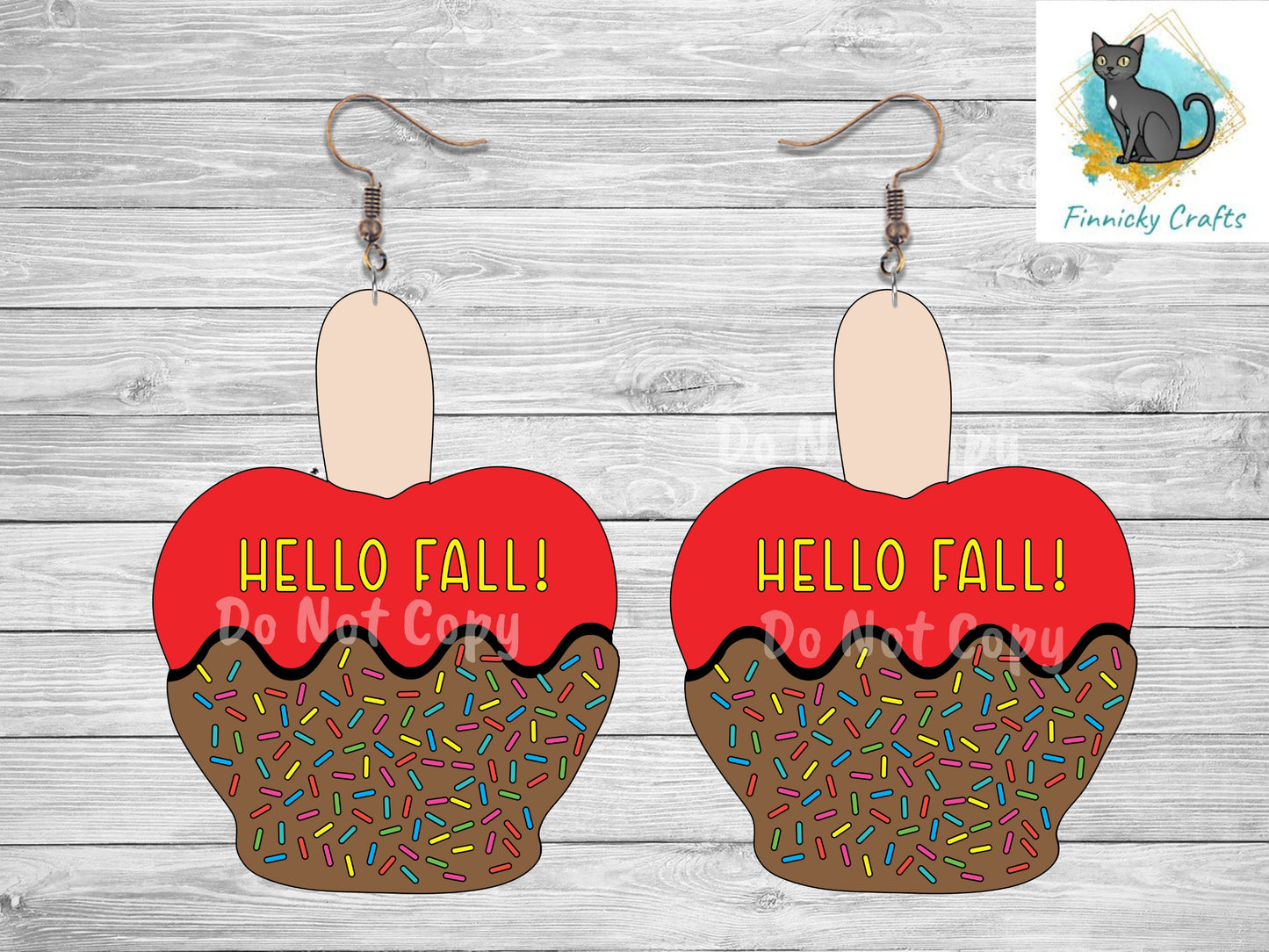 Caramel Apple Fall Autumn Sublimation Design png - Hello Fall and Blank