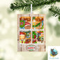 Santa's Workshop, Window Scene Christmas Ornament, Sublimation, Digital, PNG, Design, Download.