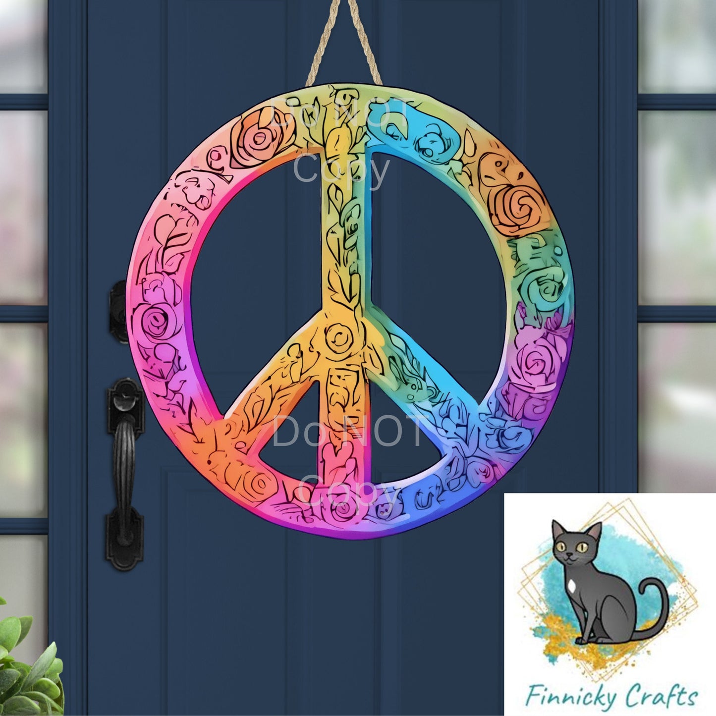 Multicolor Peace Symbol png - Sublimation Designs - Round Acrylic - Suncatcher - Home Decor - Night Light - Earrings
