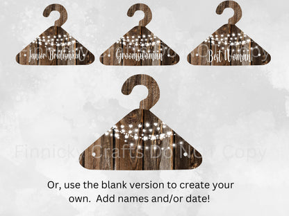 Mini Hanger, Rustic Wedding, Bridal Party Roles, Earrings, Keepsake, Sublimation, Digital, PNG, Design, Download Only