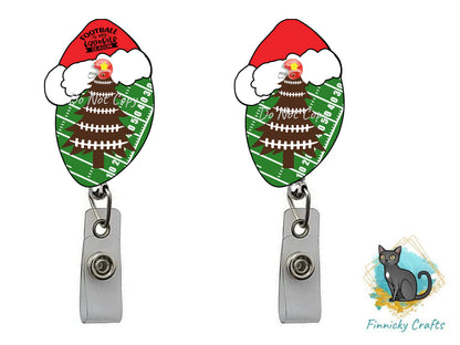Football with Santa Hat, Earrings, Sublimation, Digital, PNG, Design, Download Only, Ornament, Decoration
