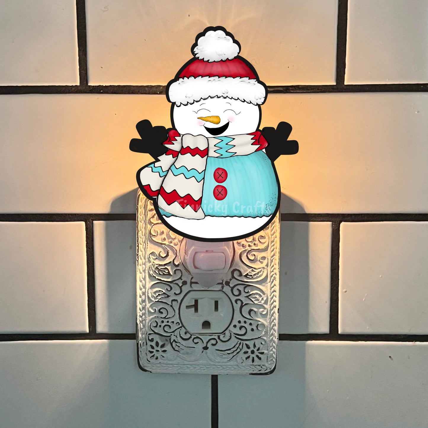 Snowman with hat and scarf - Christmas Winter Ornament, Earrings, Nightlight, Sublimation, Digital, PNG, Design, Download, MDF and Acrylic