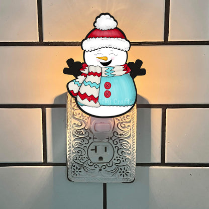 Snowman with hat and scarf - Christmas Winter Ornament, Earrings, Nightlight, Sublimation, Digital, PNG, Design, Download, MDF and Acrylic