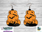Stacked Pumpkin Graveyard Bats Earrings png - Sublimation Designs Wall Hanger