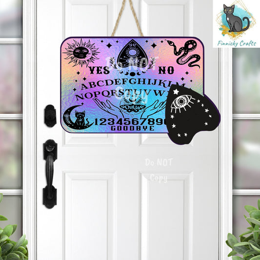 Ouija Board and planchette - Sublimation Digital Design Bundle -  MDF, Acrylic, Glitter Acrylic - Earrings, Sign, Nightlight, Bag Charm