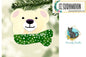 Polar Bear with Festive Scarf Christmas Ornament png