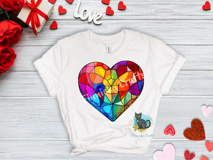 Stained Glass Heart, Earrings, Keychain, Wall Hanger, Door Hanger, Sublimation, Digital, PNG, Design, Download Only