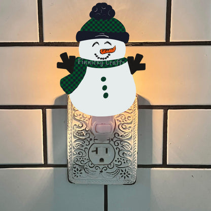 Snowman with hat and scarf - Christmas Winter Ornament, Earrings, Nightlight, Sublimation, Digital, PNG, Design, Download, MDF and Acrylic