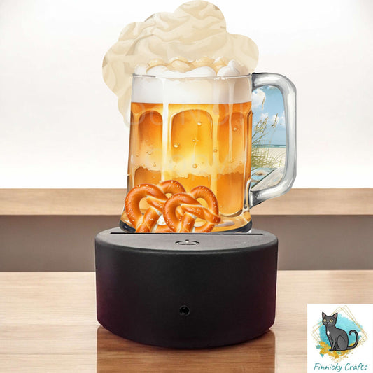 Light beer Stein, light base Sublimation Design, acrylic