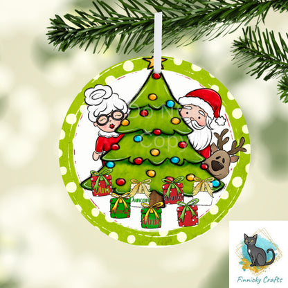 Customizable Christmas Ornament, Round Sign PNG, Digital Download for Sublimation, Door Sign, Earrings, Badge Reels, Night Light