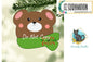 Brown Bear with Festive Scarf Christmas Ornament png