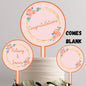 Cake Topper Bundle Sublimation Design, Customizable Cake Topper, Round, Fancy, Cake Topper Design, Wedding, Birthday