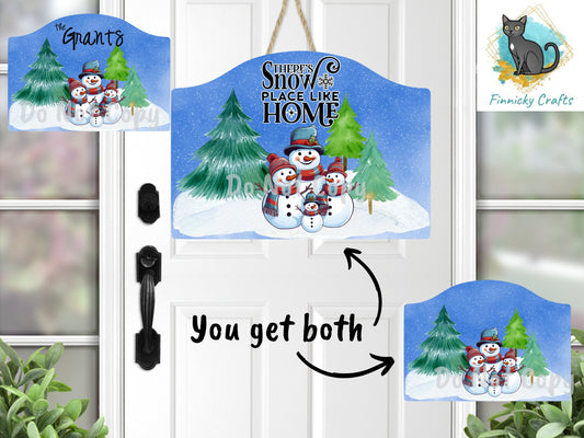 Rounded plaque,Snowman Family,Snowmen,Snow Place Like Home,Sublimation, Digital, PNG, Design, Download Only, Ornament, Decoration, Sign