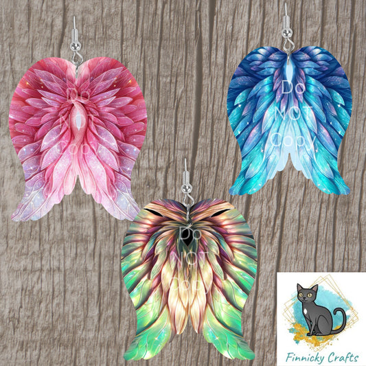 Angel Wings Ornaments - Bundle - earrings, night light, sign -  Christmas Ornament Digital File, Night Light
