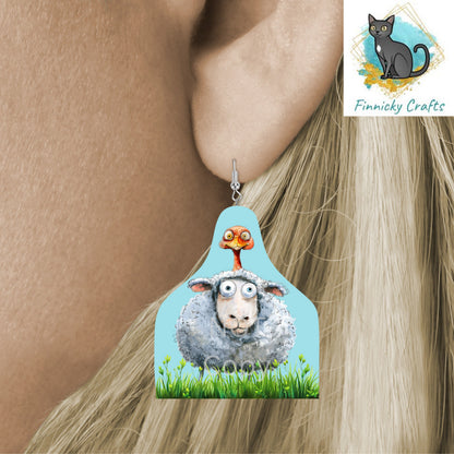 Farm Animals Cow Tag Shape Bundle png - Sublimation Designs Wall Hanger - Earring Png - Goat, Sheep, Turkey, Duck, Llama