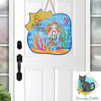 Sublimation Design, Be Mer Mazing - Sun Pool Blank - Beach Bag, Nightlight, Sign, Suncatcher, Car Vent, Earrings, Digital Download