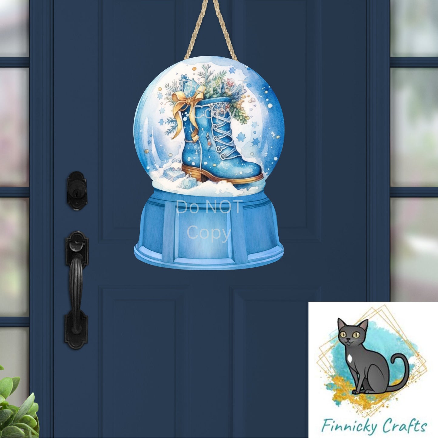 Blue Boot Snow Globe Ornament Add Personalization - earrings, night light, sign -  Christmas Ornament Digital File, Night Light