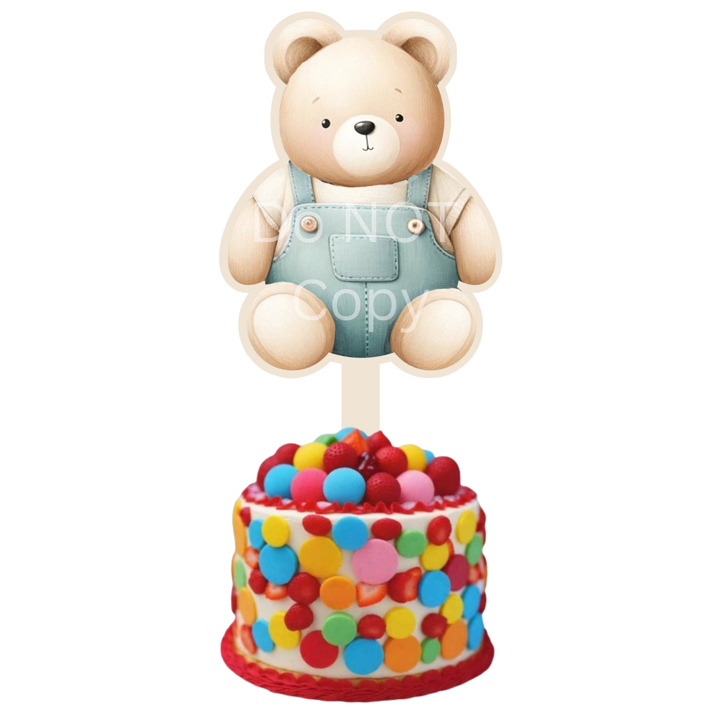 Teddy Bear Cake Topper Bundle - Sublimation Design - Pink Bear, Blue Bear, Brown Bear png, Acrylic Sublimation, decoration