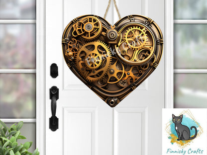 Steampunk Heart, Earrings, Keychain, Wall Hanger, Door Hanger, Sublimation, Digital, PNG, Design, Download Only