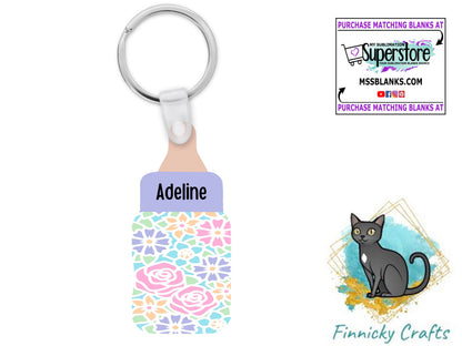 Pink, Purple and Blue Flower Baby Bottles Sublimation Digital Design - Decor, Ornament, keychain
