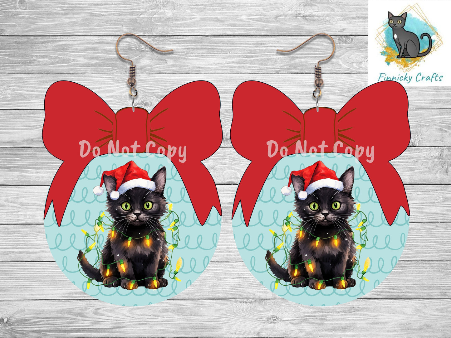 Ball with bow; Christmas Black Cat Christmas Ornament png