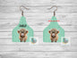 Customizable Highland Cow Tag Shape  png - Sublimation Designs Wall Hanger - Earring Png - Cow Tag Download