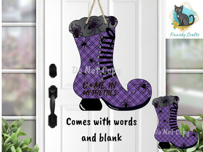 Fall, Halloween, Witch's Boot, Spooky, Spiders Welcome, Earrings, Door Wall Hanger, Sublimation, Digital, PNG, Design, Download Only, Tiered