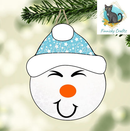 Snowman Design, Snowman Beanie, Winter, Bundle, Sublimation, Digital Design, PNG, Download, Decoration, Earring, Door Hanger, Ornament